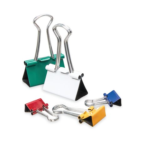 UNIVERSAL Binder Clips in Dispenser Tub, Assorted Sizes and Colors, PK30 UNV31026
